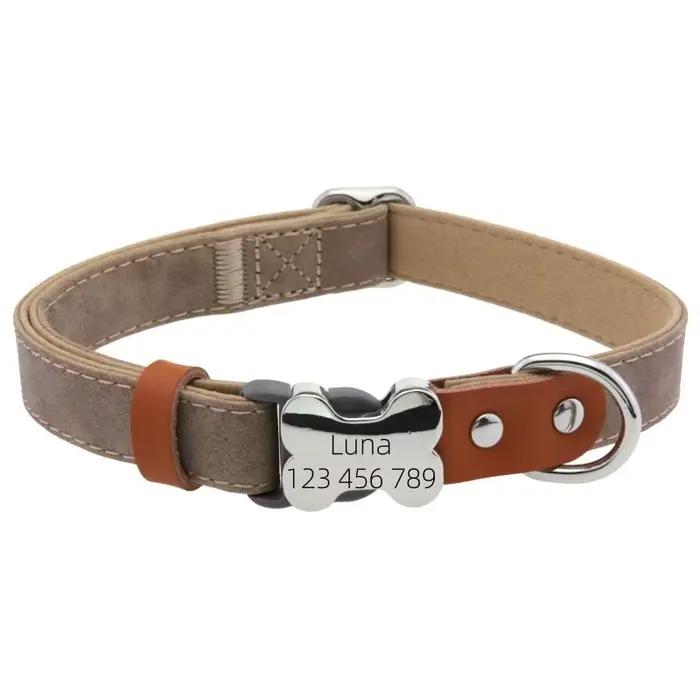 Collier pour chien en cuir PU personnalisé