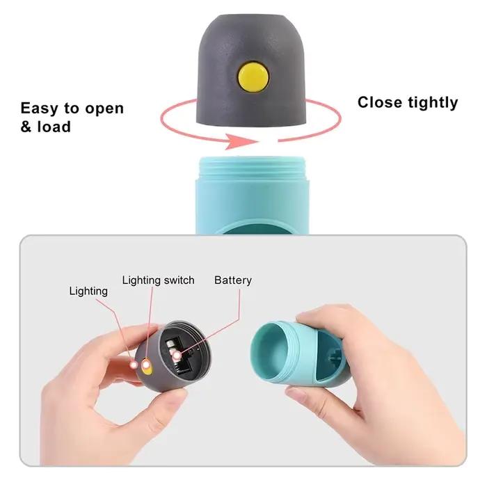 Distributeur de sacs de merde de chien éclairé par LED-sacs à déchets dégradables portables pour le nettoyage extérieur des chiens et des chats