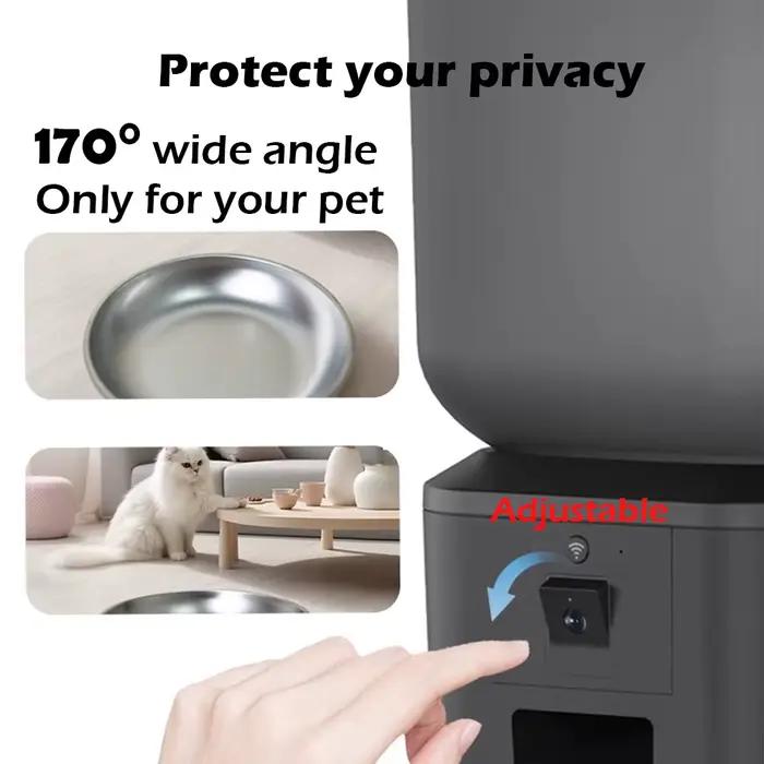 Furpipi mangeoire automatique pour chat avec caméra 1080p WiFi 8L facile à nettoyer Smartlife Tuya APP télécommande