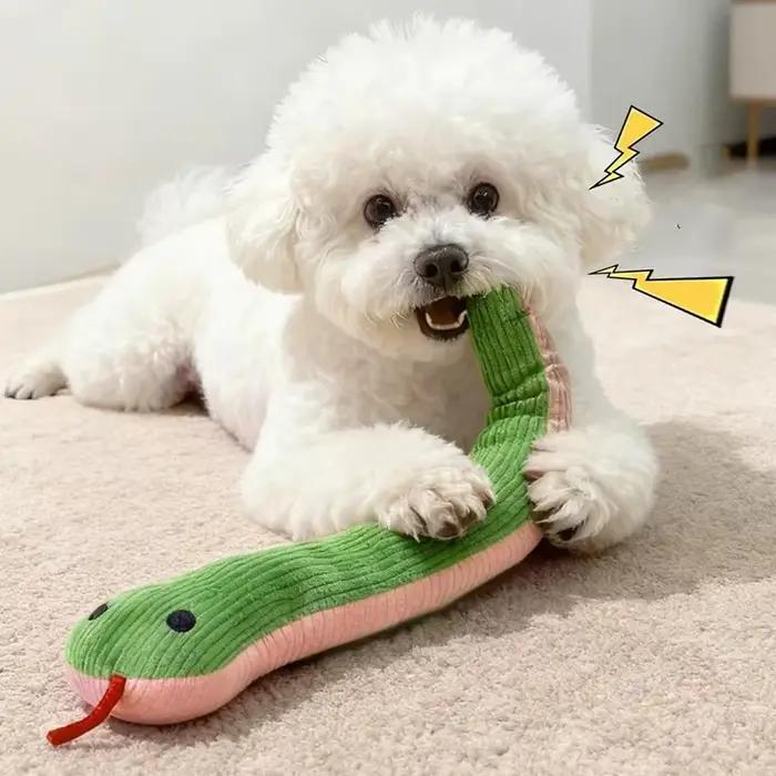 Jouet interactif pour chien de 16,5 pouces, jouet serpent, jouet à frapper pour chaton, jouet interactif pour animaux de compagnie pour chats d'intérieur, fournitures pour animaux de compagnie