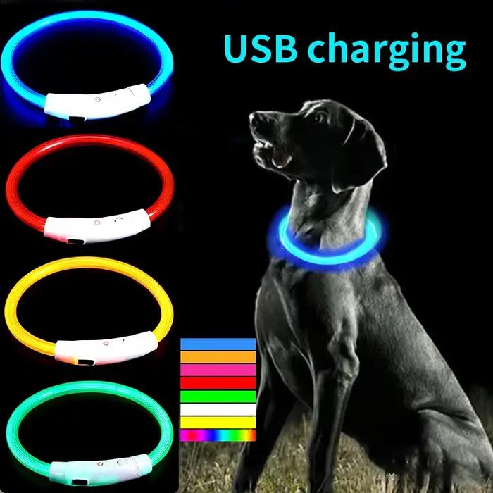 Collier pour chien en fibre optique LED PVC