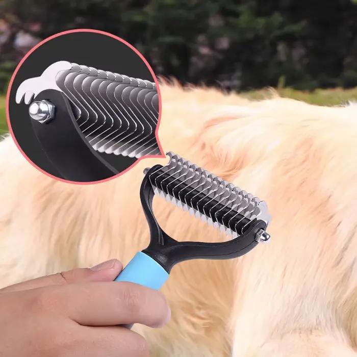 Brosse pour chien, peigne d'épilation double face et outil