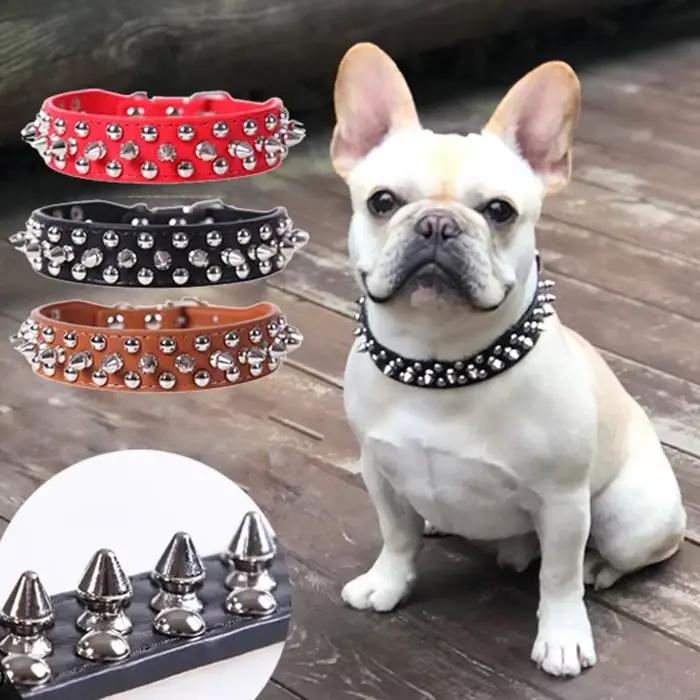 Collier de chien en cuir réglable