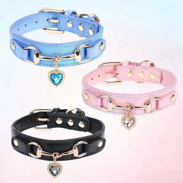 Collier délicat en cuir PU pour chien