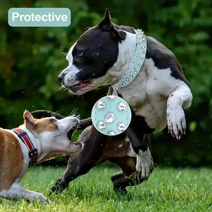 Collier pour chien réglable en cuir PU