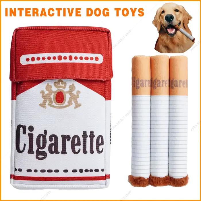 Jouets interactifs pour chiens, Cigarette créative, jouet à mâcher en peluche amusant avec son couinant, jouet à mâcher et à broyer, cadeaux pour animaux de compagnie