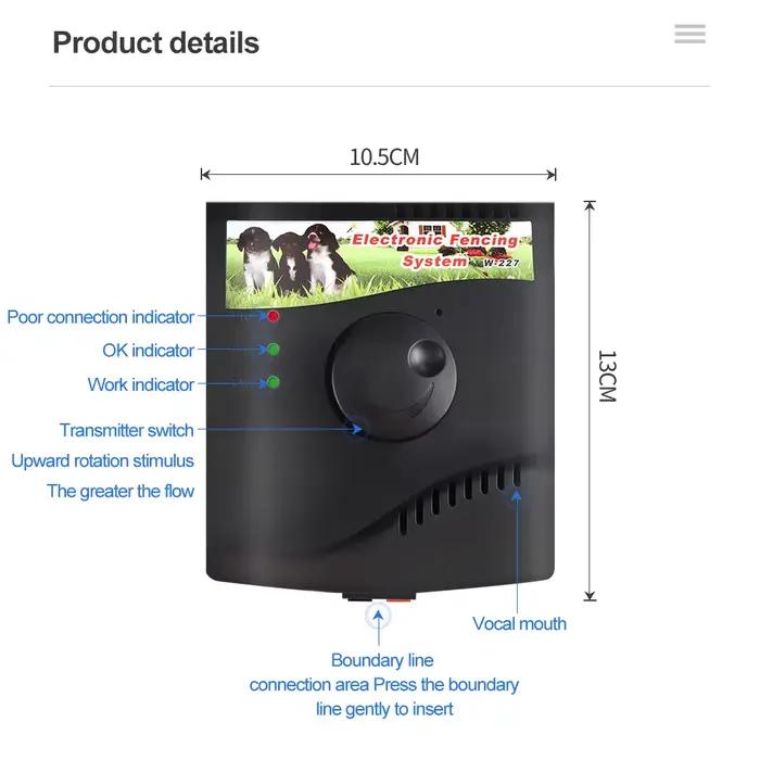 W-227 Électrique Chien Clôture Rechargeable Collier de Chien