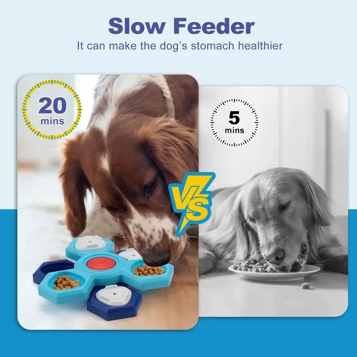 Jouet distributeur de nourriture interactif pour chien, plateau de distribution lente, plastique non toxique, entraînement de l'intelligence, distributeur de friandises, anti-étouffement, soulagement 