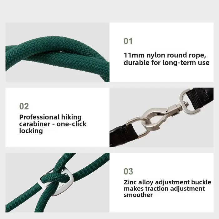 Ensemble collier et laisse pour chien en corde semi-ronde