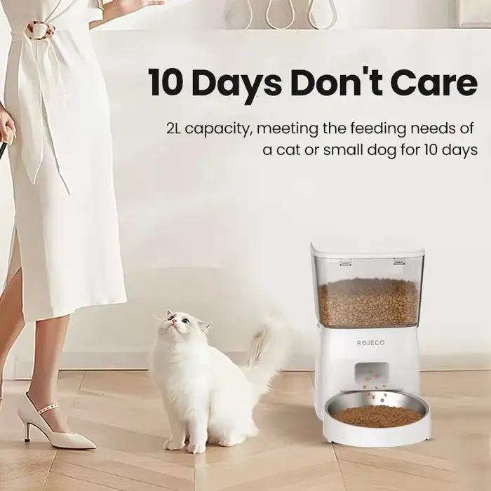 ROJECO 2L mangeoire automatique pour chat WIFI distributeur de nourriture pour animaux de compagnie intelligent pour