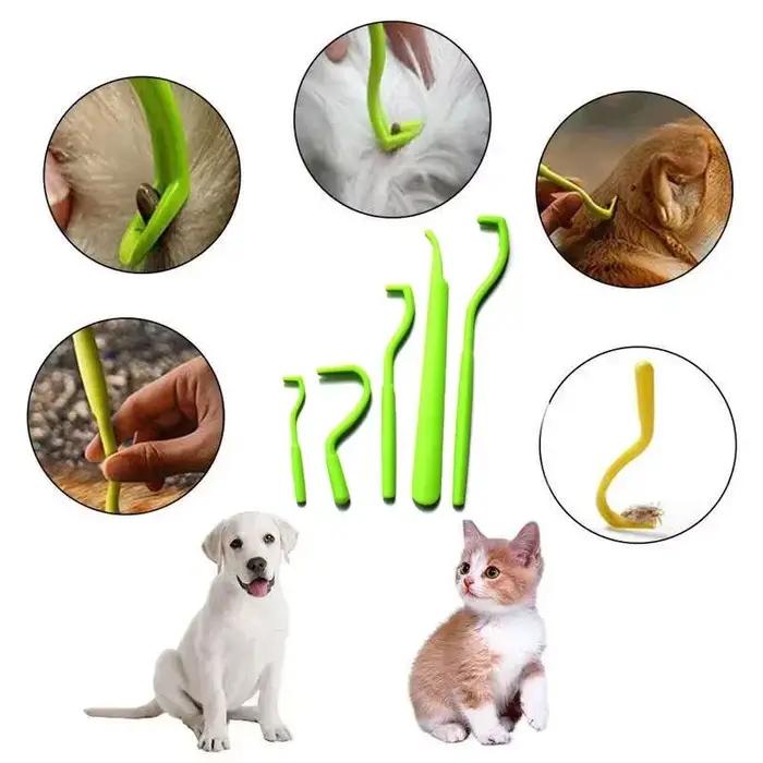 Lot de 3 Pinces à tiques et puces pour animaux de compagnie (chats et chiens)