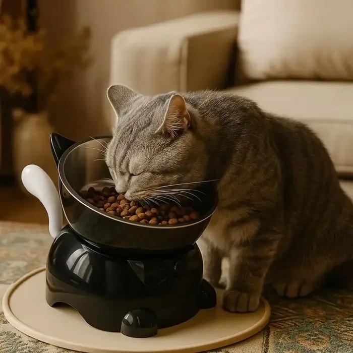 Gamelle surélevée grand diamètre anti-déversement et anti-fuite pour chats et chiens