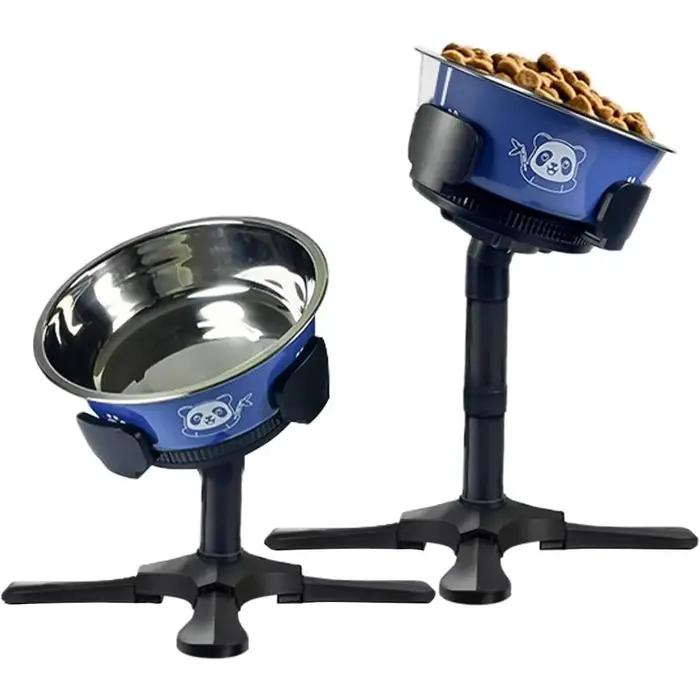 Support de gamelle surélevé réglable pour chien avec base antidérapante