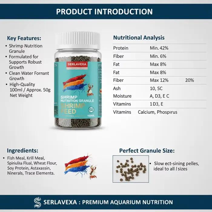 Aliment pour crevettes SERLAVEXA 100ml - Granulés nutritionnels de qualité supérieure