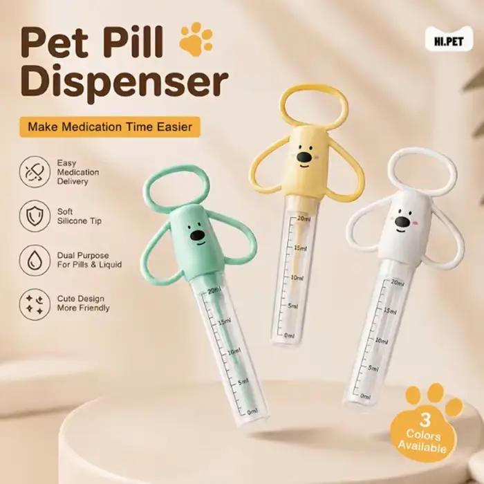 Distributeur de médicaments pour chats et chiens avec deux compartiments pour médicaments. Convient aux comprimés, capsules et médicaments liquides