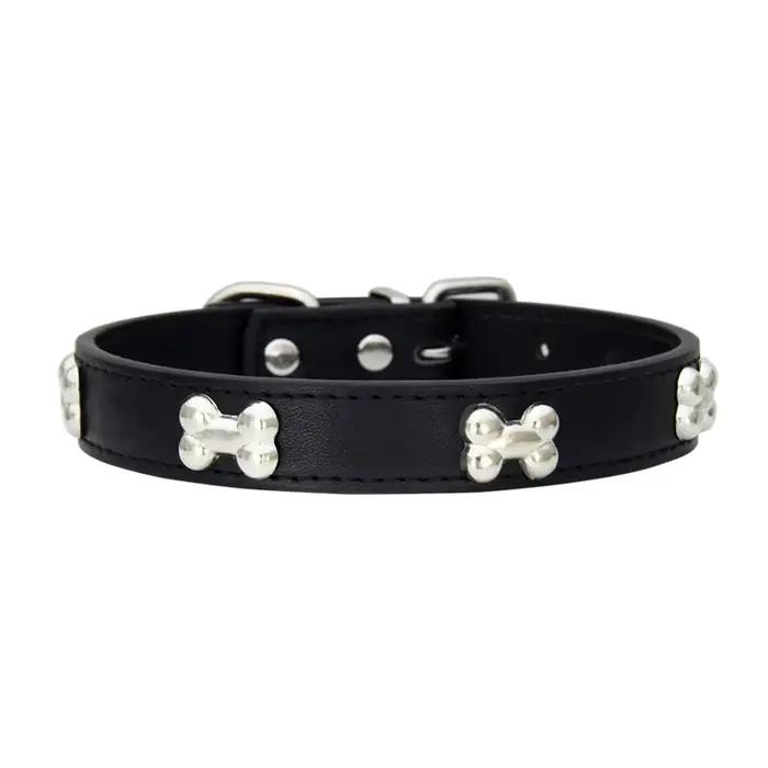 Colliers durables en cuir d'os pour chien