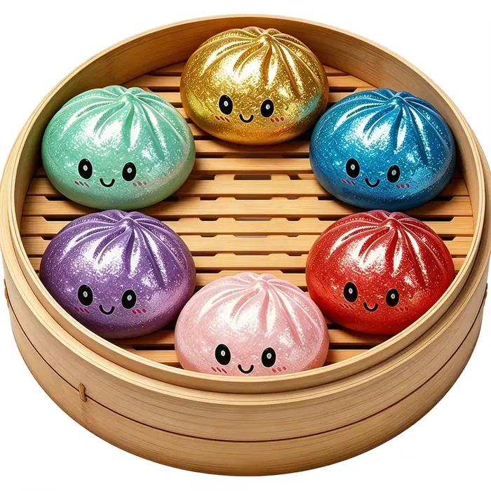 Jouet anti-stress en forme de panier de buns simulés