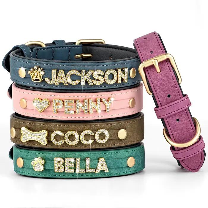 Collier en cuir personnalisé pour petits et moyens chiens