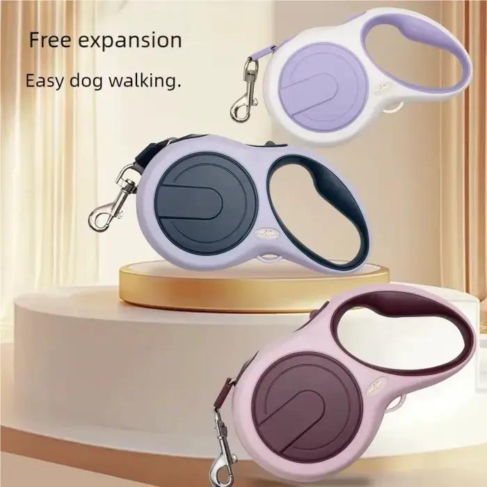 Laisse Rétractable pour Chien 5m Roulette Collier Durable Réglable Accessoires pour Animaux de Compagnie pour Chiens de Petite et Moyenne Taille Promenade Randonnée Entraînement