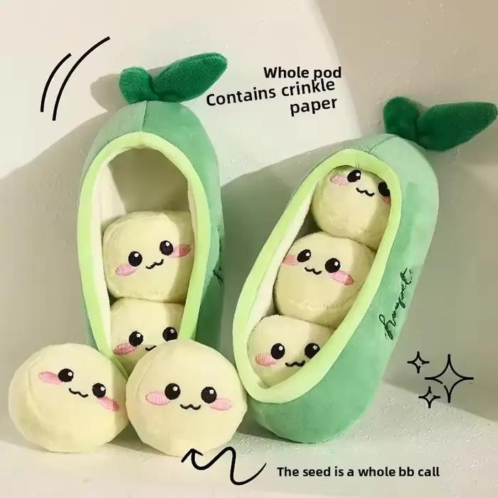 Jouet en peluche mignon en forme de coquille de pois pour chien