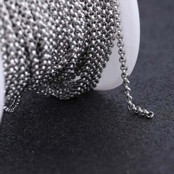 Reidgaller 10 mètres/rouleau chaînes de collier en métal en acier inoxydable plaqué or rose pour la fabrication de bijoux accessoires de bracelet à bricoler soi-même