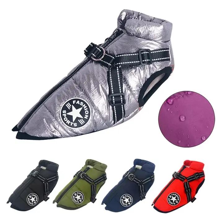 Manteau d'hiver imperméable pour chien avec harnais