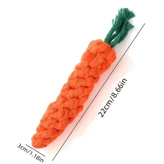Jouet pour chien en forme de carotte résistant aux morsures avec nœud en corde - Jouet à mâcher interactif pour chiens de taille moyenne