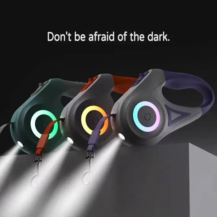 Laisse Rétractable LED avec Lumière pour Chiens