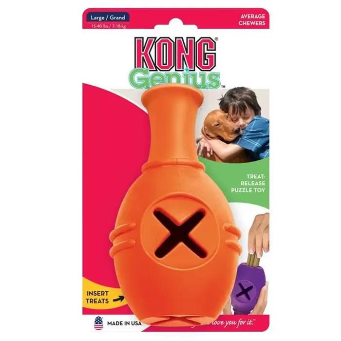 Jouet pour chien KONG Genius Leo de taille L, couleurs variées