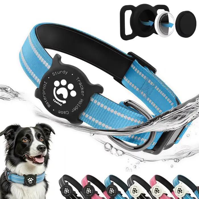 Collier réfléchissant pour chien Taakcc avec support AirTag lumineux