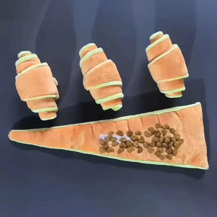 Jouet pour chien en forme de croissant souple, résistant aux morsures, stimulation mentale, distributeur de friandises, entraînement canin, mangeoire lente pour chien/chiot