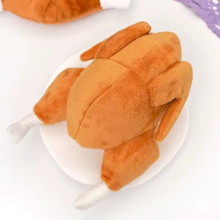 Jouet en peluche de poulet rôti grinçant pour animaux de compagnie-jouet à mâcher doux