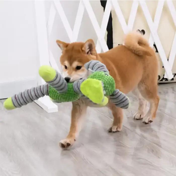 Grand chien indestructible son grinçant jouets animaux forme animal de compagnie doux en peluche à mâcher molaire jouet