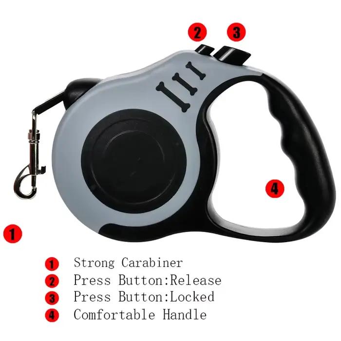 Laisse rétractable automatique durable pour chien et chat