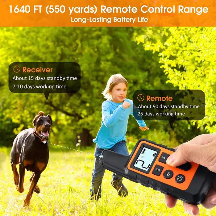 Collier de dressage pour chien colliers de choc rechargeables imperméables