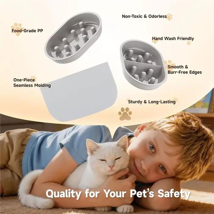 BSEVB - Pour les mangeoires pour animaux de compagnie, favorise une digestion saine - Ensemble bol et tapis pour alimentation lente