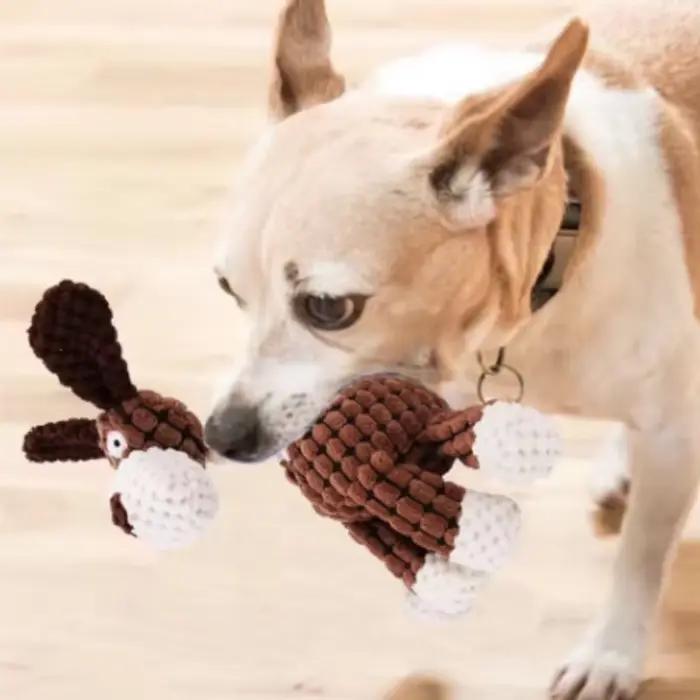 Nouveaux jouets à mâcher couineurs en peluche pour chiots