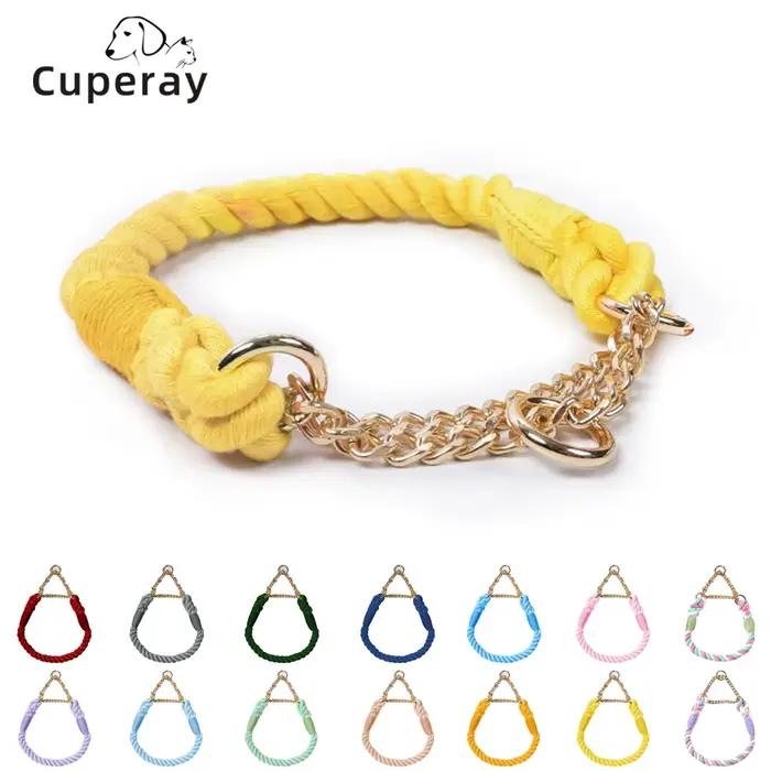 Collier de chien en coton tressé réglable