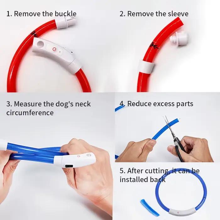 Collier pour chien en fibre optique LED PVC