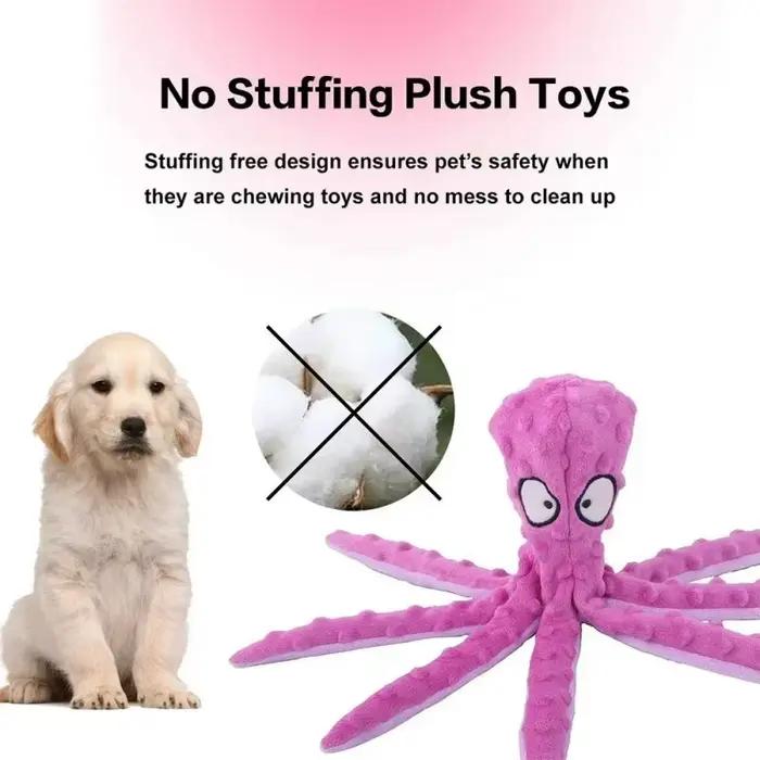 Nouveau jouet interactif pour chien en peluche en forme de pieuvre