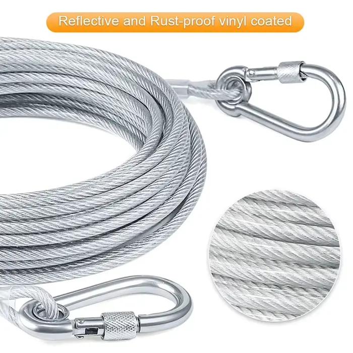 Laisse de câble d'arrimage pour chien à Double tête
