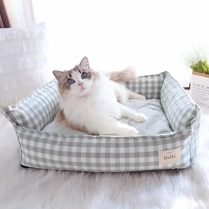 Lit pour chien chats chiot maison chenil pour chiens d'intérieur petit moyen chat canapé pour animaux de compagnie lit