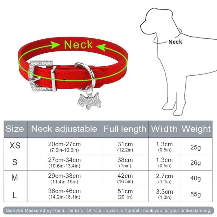 Petit collier de chien durable en cuir PU rembourré colliers pour animaux de compagnie avec pendentif chiot et boucle