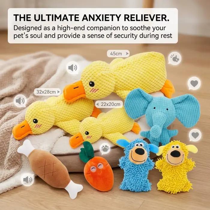 Jouet pour chien en peluche résistant aux morsures, durable, avec son de couinement, soulagement pour les dents, compagnon doux pour petits et grands chiens