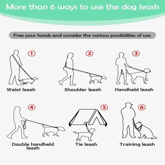 Laisse de chien mains libres pour animaux de compagnie marche course Jogging