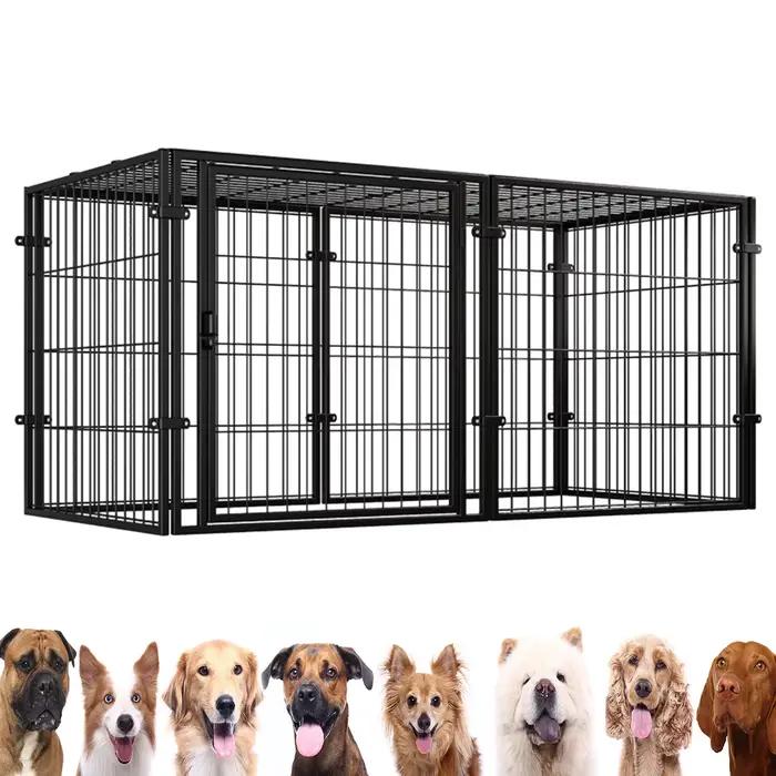 Cage pour animaux de compagnie de 48 pouces, facile à assembler, en fil métallique robuste, avec porte, empilable, pour chiots/chiens de petite taille/lapins/porcs