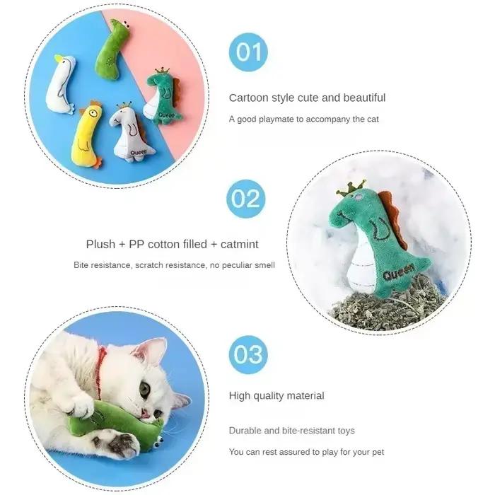 Jouet en peluche avec herbe à chat pour chats
