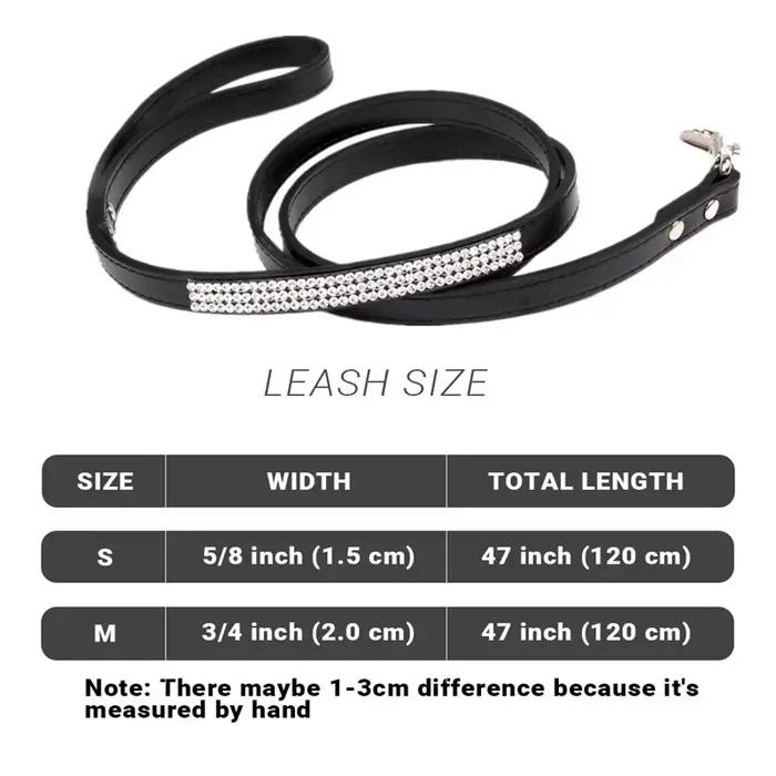Mode strass chien laisse animal de compagnie Bling brillant chat chiot marche laisses plomb pour petits chiens chats Chihuahau Yorkshire Teddy 120 cm