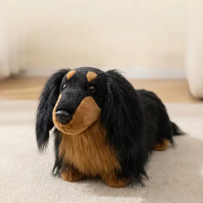 Nouvelle Peluche Chien Longue de Haute Qualité, Chien Teckel en Peluche, Jouet de Simulation de Chiot Doux, Décoration d'Intérieur, Cadeau, Modèle Ornemental
