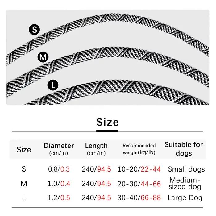 Laisses réfléchissantes en Nylon S/M/L, chaîne de Traction pour chiens de compagnie, pour courir, mains libres, chaîne pour petits et grands chiens, marche